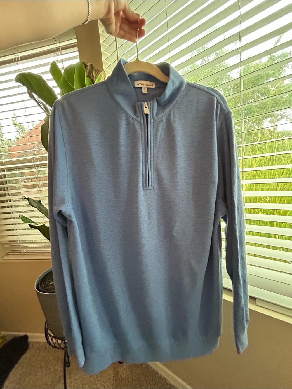 Peter Millar Light Blue Half-Zip Sweater